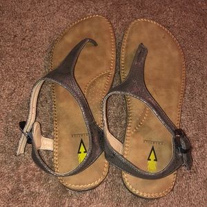 Silver Snakeskin Sandals